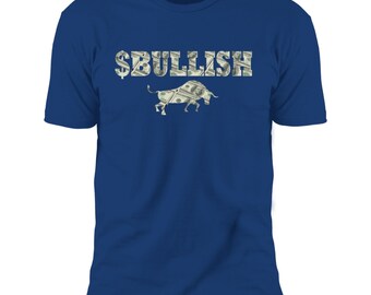 Bulish Premium Short Sleeve T-Shirt, Stock Market Trading, Bull Market, Bullish, Options trading, day trader, day trading, Stock broker gift