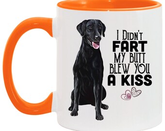Black Lab Coffee Mug, Labrador Retriever, Lab dog gift, Funny dogs mug, dog mom, dog dad Accent Mug