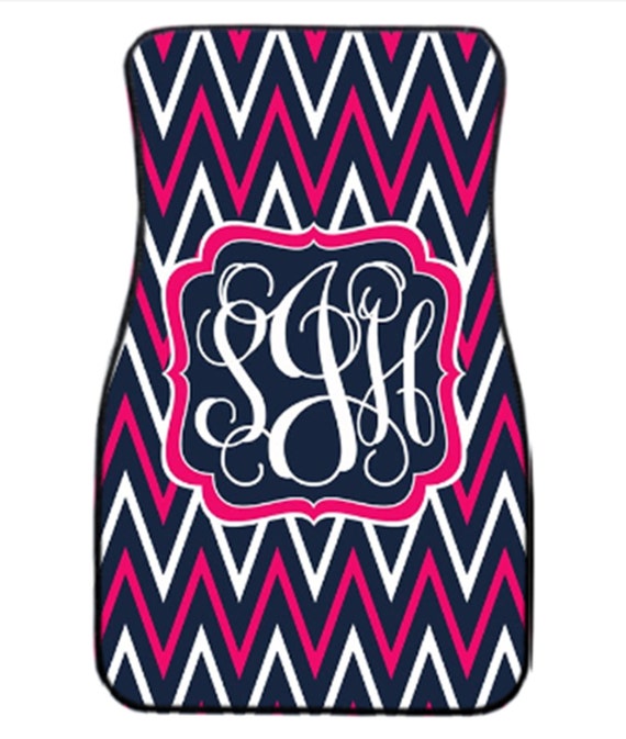 Monogrammed Car Mats Design Your Own With Chevron Polka Etsy