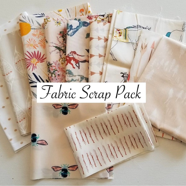 Fabric Scrap Bag, Art Gallery Fabrics, Fabric Strips, Stash Builder, Tans and Neutrals, over a half pound