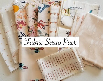 Fabric Scrap Bag, Art Gallery Fabrics, Fabric Strips, Stash Builder, Tans and Neutrals, over a half pound