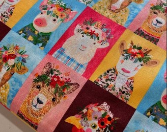 Farm Animal Fabric, Boho Farm, Farm Friends, Mia Charro, Free Spirit, Quilting Cotton, Animals Multi