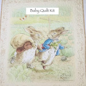 Peter Rabbit Quilt Kit Benjamin Bunny Gender Neutral DIY Nursery Blanket Fabric