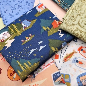 Art Gallery Happy Camper Fabric Bundle – Nature Camping Adventure Quilting Cotton (10 Piece)