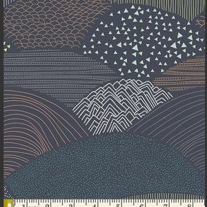 Cotton Fabric by the yard, Dark Hills, Summit Twilight, Woodland, Hello Bear, Art Gallery, Bonnie Christine, Yardage image 2