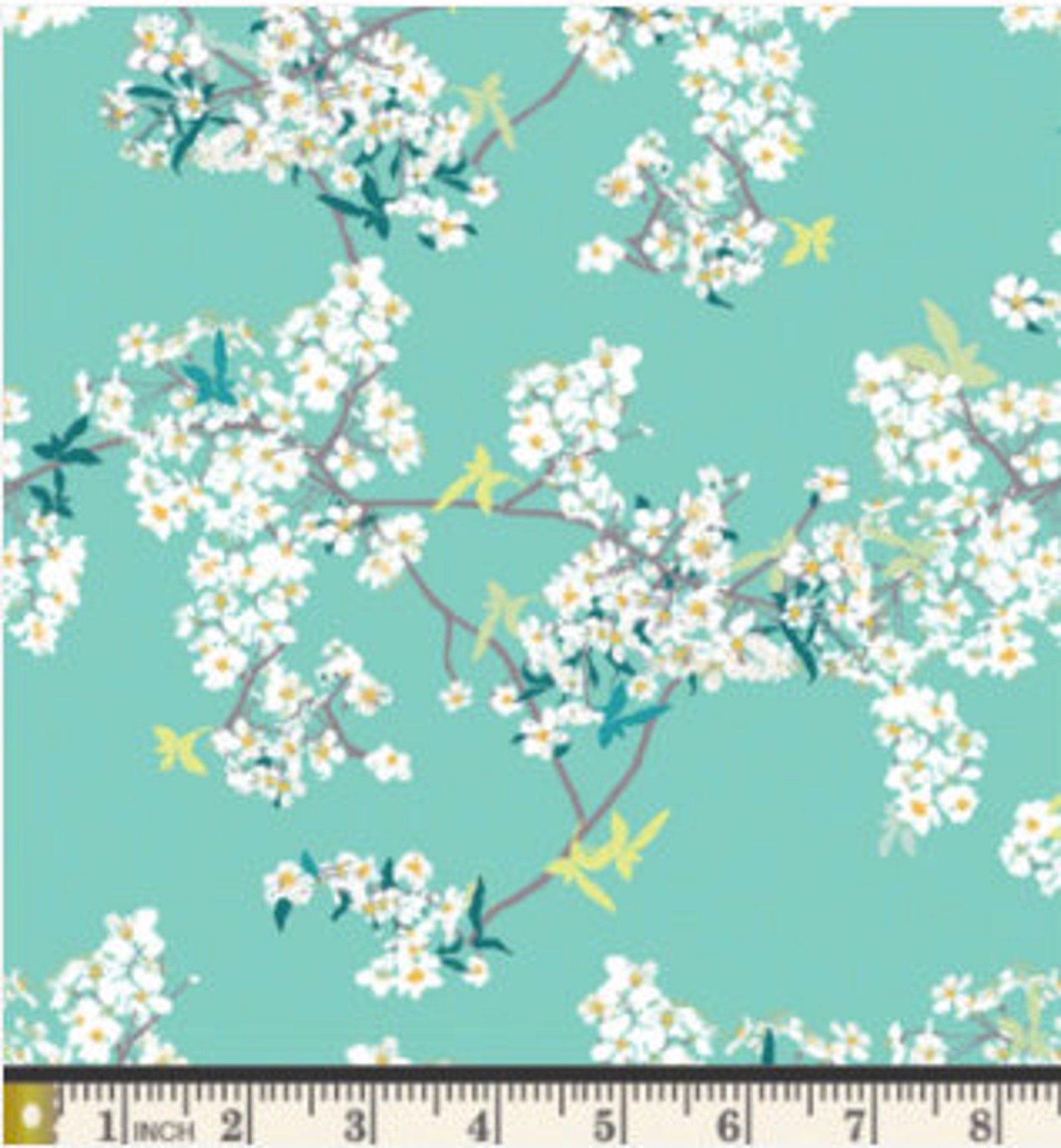 Cherry Blossom Modern Cotton Fabric Pandalicious Art - Etsy