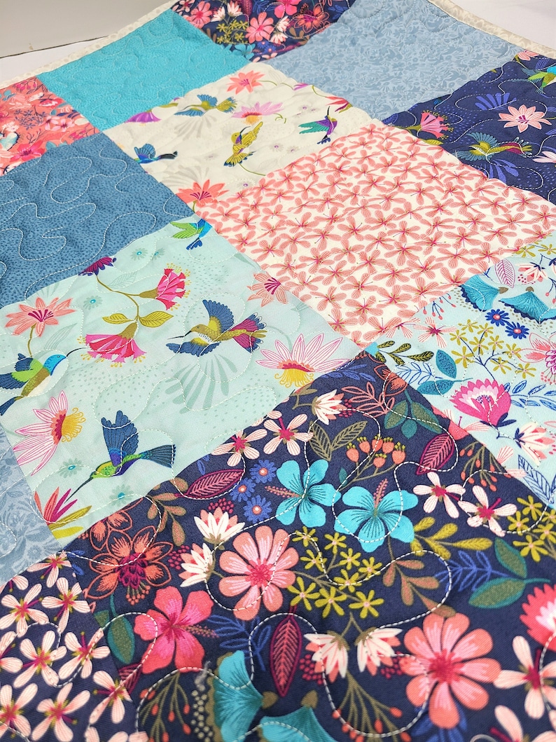 Hummingbird Quilt Kit, Baby, Patchwork, Lap, Toddler, Girl, Wildflowers ...