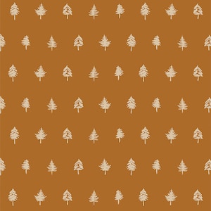 Tree Line Bark Art Gallery Fabric, Timberline Rust Pine Tree Woodland Quilting Cotton image 2