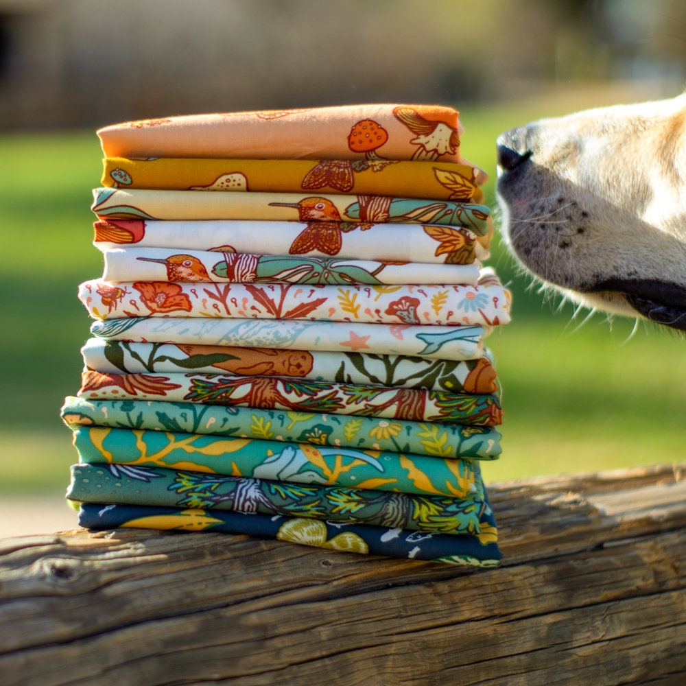 Organic Quilting Cotton Marine Deep Blue Poplin the Wild Etsy