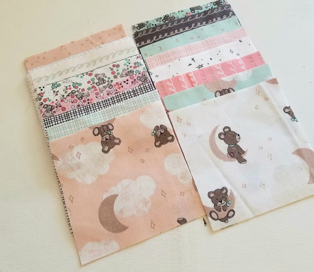 Teddy Bear Fabric Precut 5 Inch Squares 42 Squares Riley Etsy