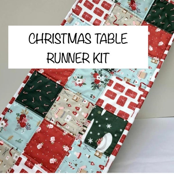 Christmas Quilt Kit, Table runner Kit, Easy Quilting Project, Christmas gift, Warm Wishes