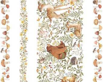 Woodland Friends Stripe Fabric Dear Stella Count On Me Cotton Border Print Yardage