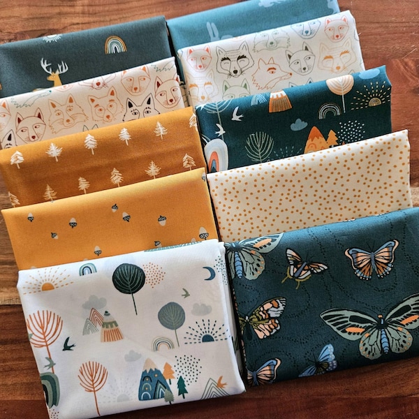 Woodland Fabric Bundle: Art Gallery Timberline Quilting Cotton, 10 Piece