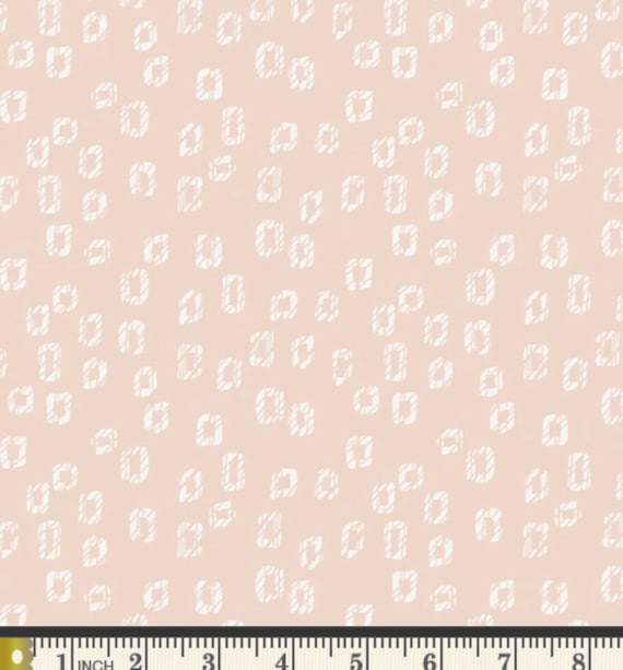 Woodblock Ballerina Fabric: Blush Pink Quilting Cotton