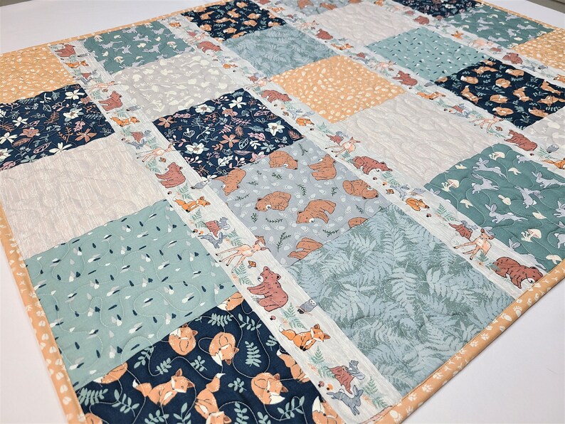 Rustic Baby Quilt Woodland Ready to Ship Priority Free Etsy