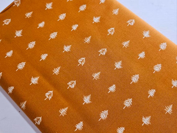 Tree Line Bark Art Gallery Fabric, Timberline Rust Pine Tree Woodland Quilting Cotton
