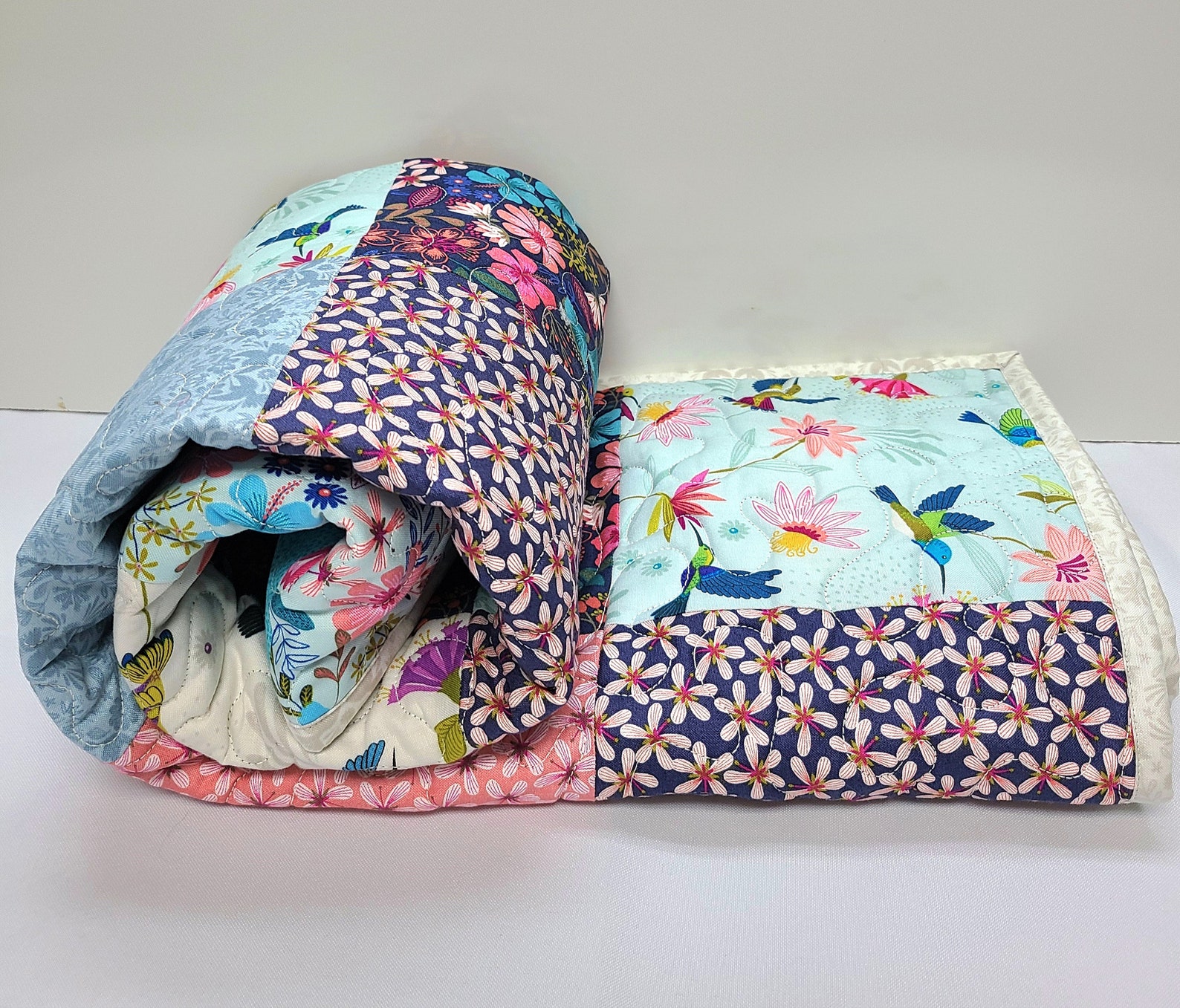 Hummingbird Quilt Kit, Baby, Patchwork, Lap, Toddler, Girl, Wildflowers ...