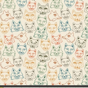 Fox Fabric, Art Gallery Fabric, Woodland Themed, Quilting Fabric, By the Yard, Timberline, Hello Fox Birch