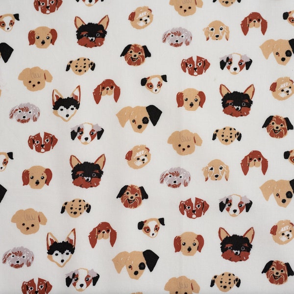 Organic cotton, Dog Fabric, Cotton Fabric, Quilting Weight Birch Fabrics, Doggie Dots, Dog Park, by Jenny Ronen