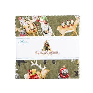 Northern Christmas 5 Inch Stacker Precut Fabric Charm Pack Teresa Kogut Riley Blake