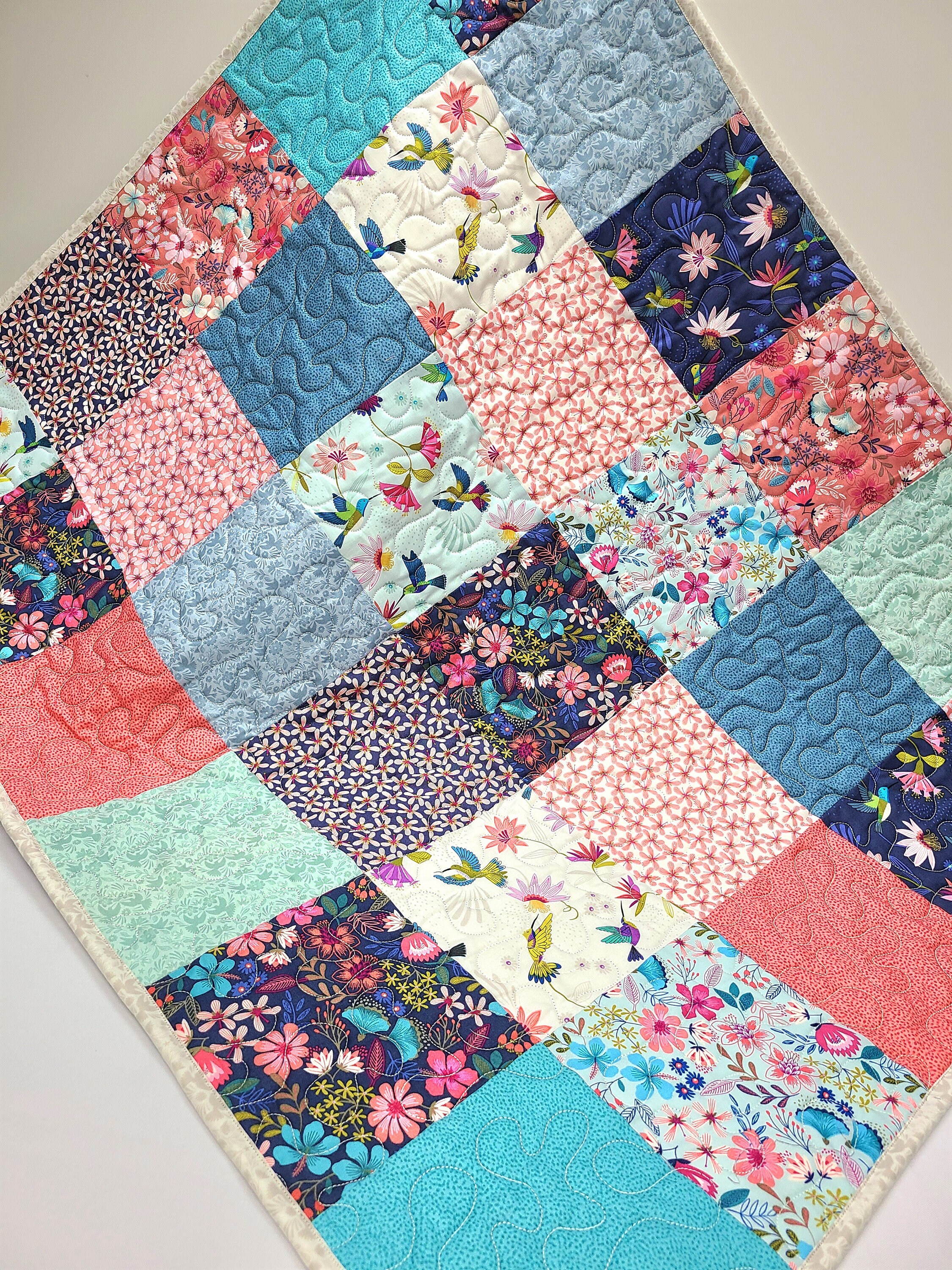 Hummingbird Quilt Kit, Baby, Patchwork, Lap, Toddler, Girl, Wildflowers ...