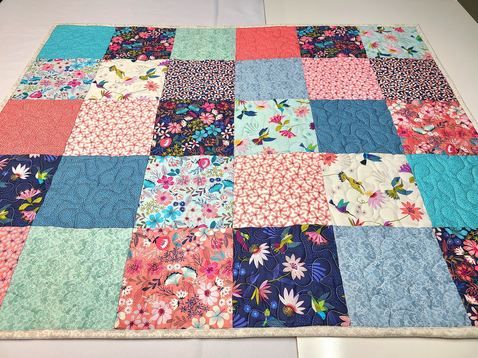 Hummingbird Quilt Kit, Baby, Patchwork, Lap, Toddler, Girl, Wildflowers ...