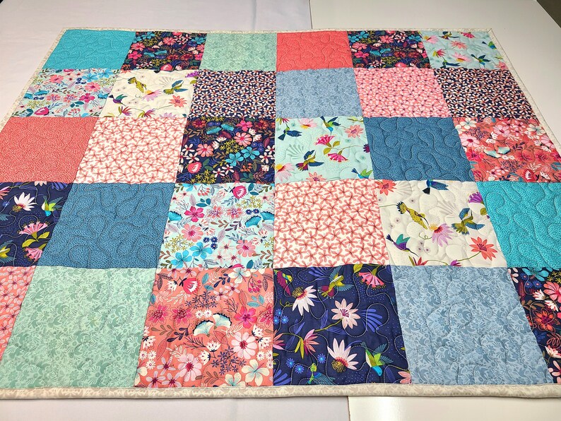 Hummingbird Quilt Kit, Baby, Patchwork, Lap, Toddler, Girl, Wildflowers ...