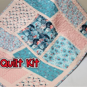 Organic Quilt Kit, Girl, Baby Quilt Kit, Lap, Floral, Modern Love, Do It Yourself, DIY