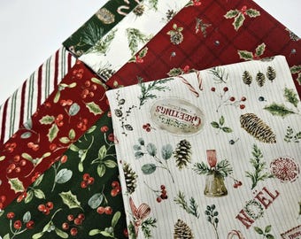 Holiday Spirit Christmas Fabric Bundle Lisa Audit Riley Blake 7 Piece Cotton