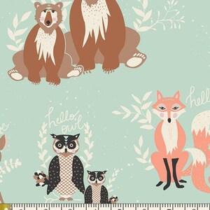 Fat Quarter Bundle, Hello Bear, Cotton Fabric Bundle, Baby Fabric, Woodland Nursery, Art Gallery Fabrics image 4