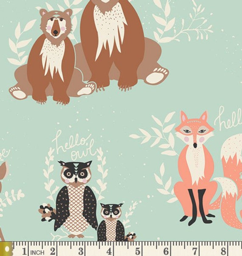 Fat Quarter Bundle, Hello Bear, Cotton Fabric Bundle, Baby Fabric, Woodland Nursery, Art Gallery Fabrics image 4