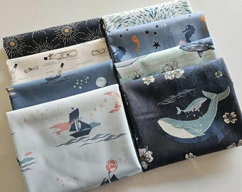 Nautical Fabric Fat Quarter Bundle: Art Gallery Enchanted Voyage Cotton