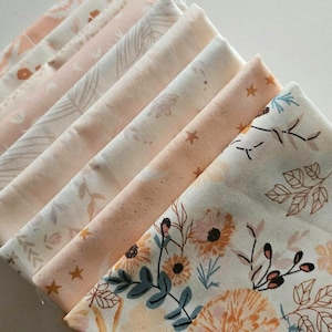 Floral Cotton Fabric Bundle | Art Gallery Soft Tones Quilting Fat Quarter Set