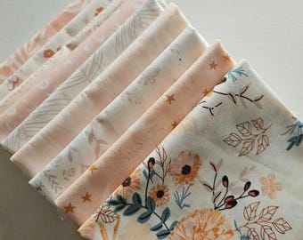 Floral Cotton Fabric Bundle | Art Gallery Soft Tones Quilting Fat Quarter Set