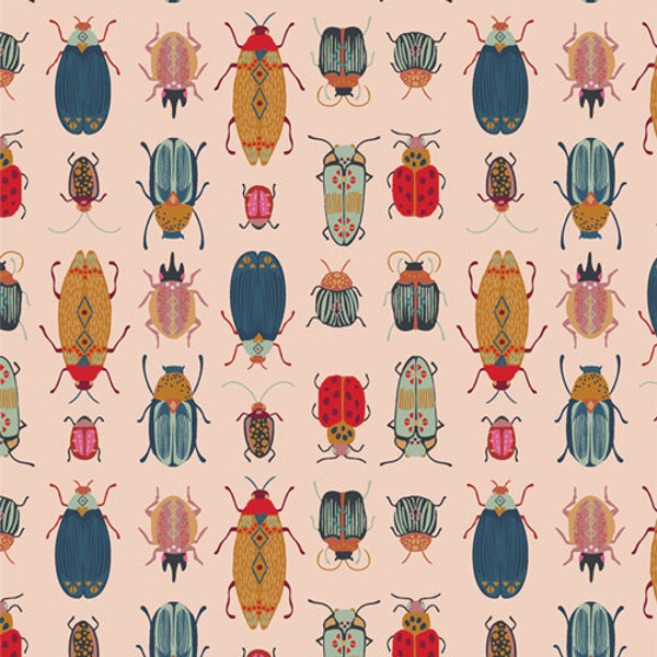 Insects, beetle fabric, Renewal, Maven by Art Gallery Fabrics, Maureen Cracknell, quilting cotton