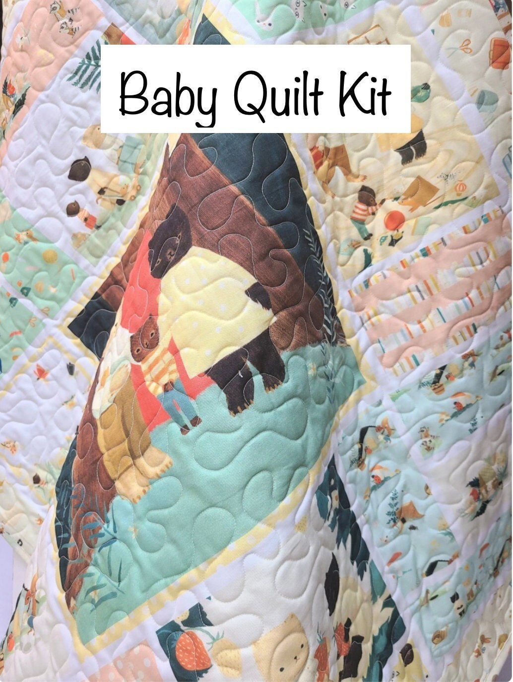 Baby Quilt Kit, Bees, Honey Bees, Flowers Floral, Happy Yellow Orange, Easy  Panel Quilt Kit, Nursery, Fun Sewing Project, New Baby Gift Diy 