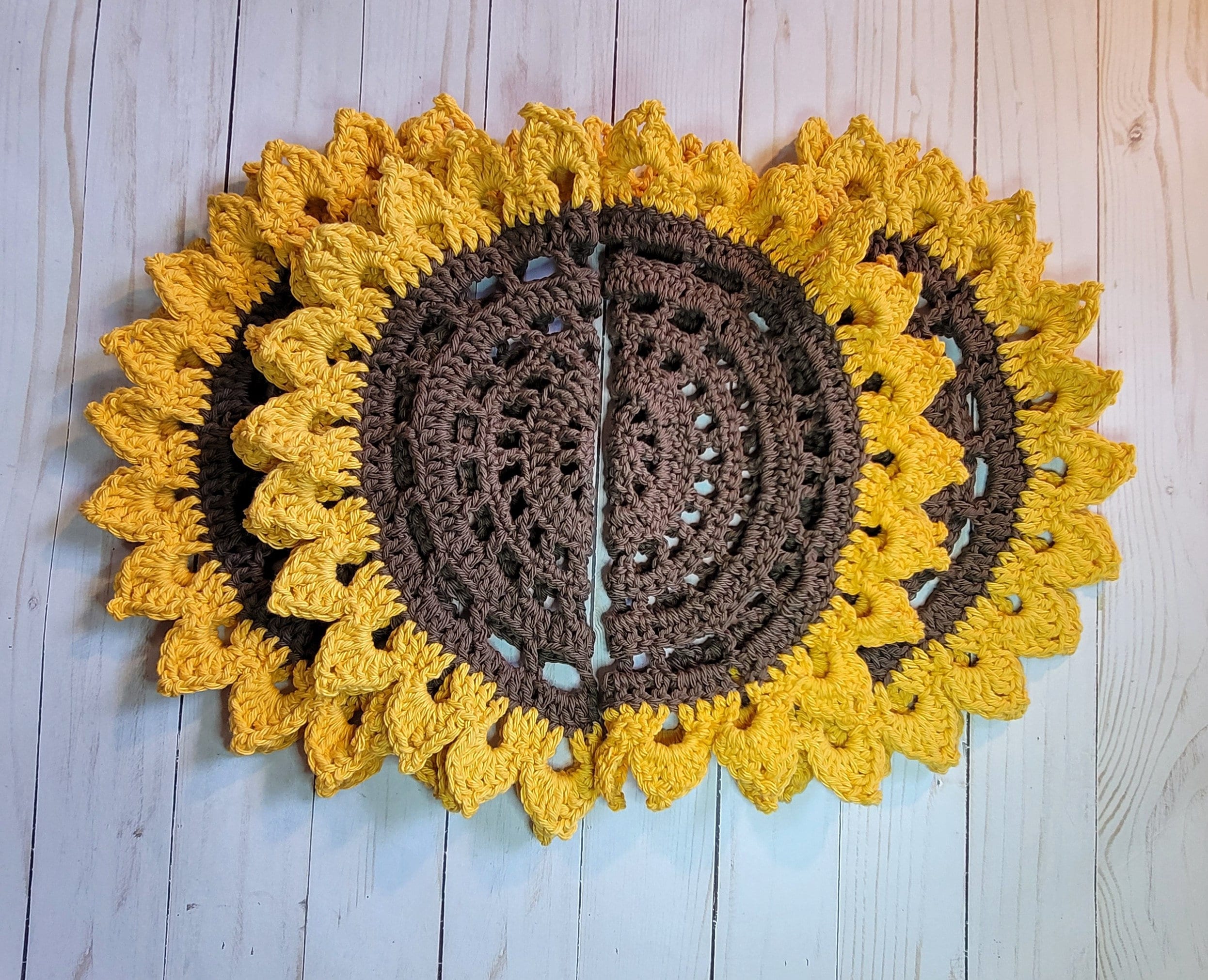 Sunflower Placemats Crochet Decor Farmhouse Table Placemats Etsy