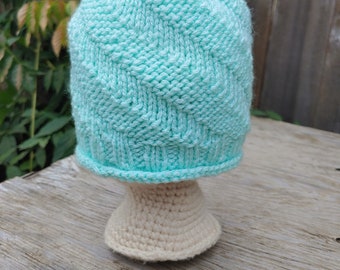 Hand Knit 12 mos Hat, Gift for Baby from Grandma