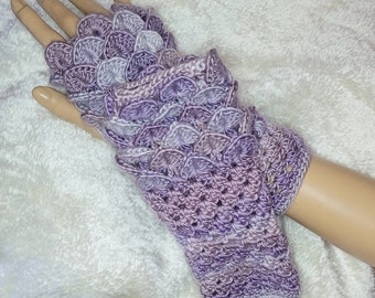 Dragon Scale Gloves, Mermaid Gloves, Arm Warmers, Cosplay Gloves, Fantasy Gloves, Crochet Gloves, Dragon Scale Gloves, Gradient