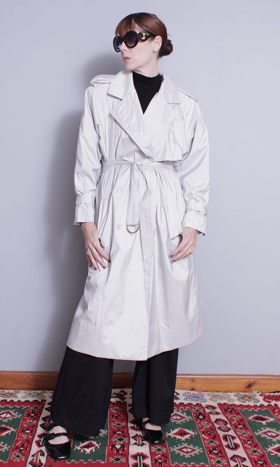 Vintage 1990's | Light Gray | Anne Klein | Trench… - image 3