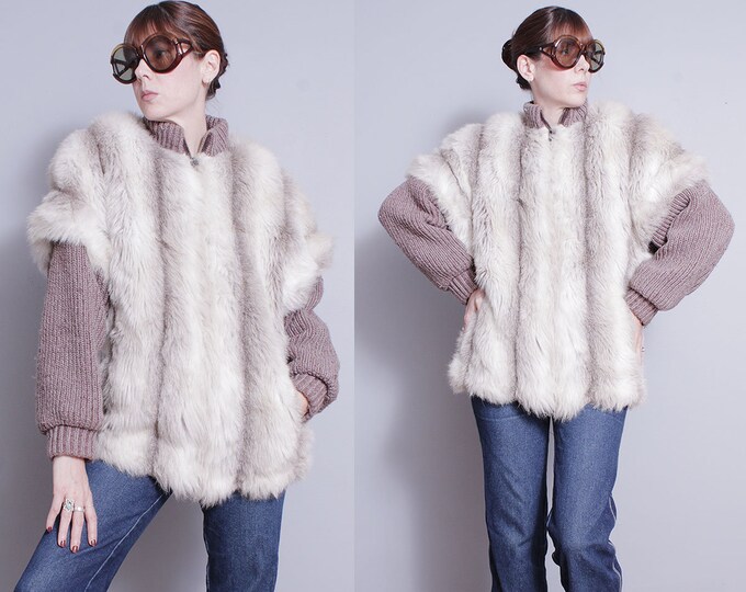 Featured listing image: Vintage 1980's | JORDACHE | Faux Fur | Sweater | Coat | L