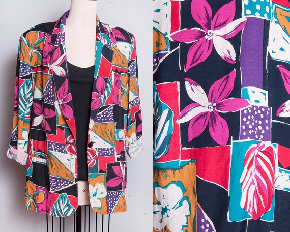 Vintage 1980's | Bright & Colorful | Floral | Prin