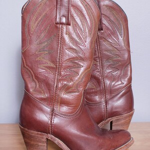 Vintage 1980's Brown Leather FRYE Cowboy Western Boots 6 image 1