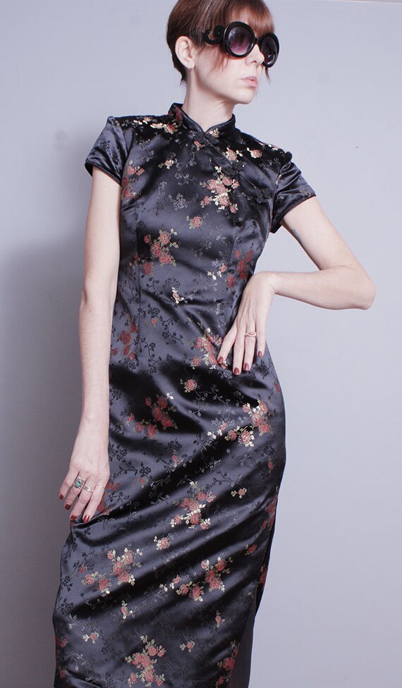 Vintage 1990's | Black | Floral | Asian Inspired … - image 2