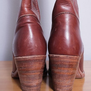 Vintage 1980's Brown Leather FRYE Cowboy Western Boots 6 image 2