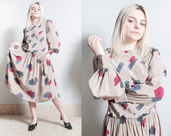 Vintage 1980's | ALBERT NIPON | 100% Silk | Floral