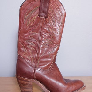 Vintage 1980's Brown Leather FRYE Cowboy Western Boots 6 image 4