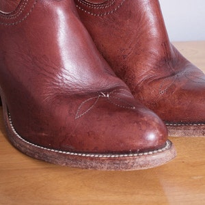 Vintage 1980's Brown Leather FRYE Cowboy Western Boots 6 image 5