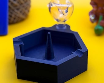 Ash Tray with Spike & Bowl Holder with 3 Replaceable Spikes and Plug