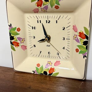 Vintage Hall Pottery Crocus Dinnerware Wall Clock in "Works"